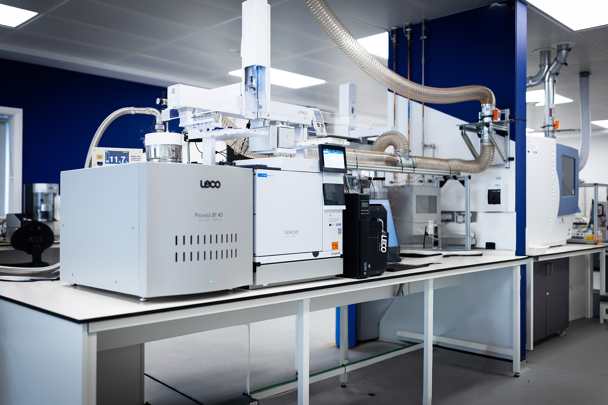 2-dimensional gas chromatography (GCxGC) with TOF mass spectrometry and FID